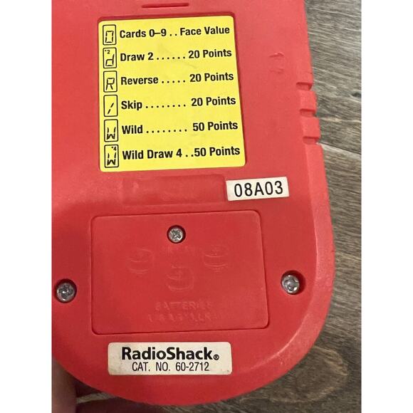 Electronic UNO Handheld Game Red Mattel RadioShack 2001 Tested Working - Picture 6 of 10